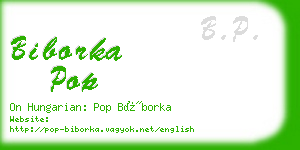 biborka pop business card
